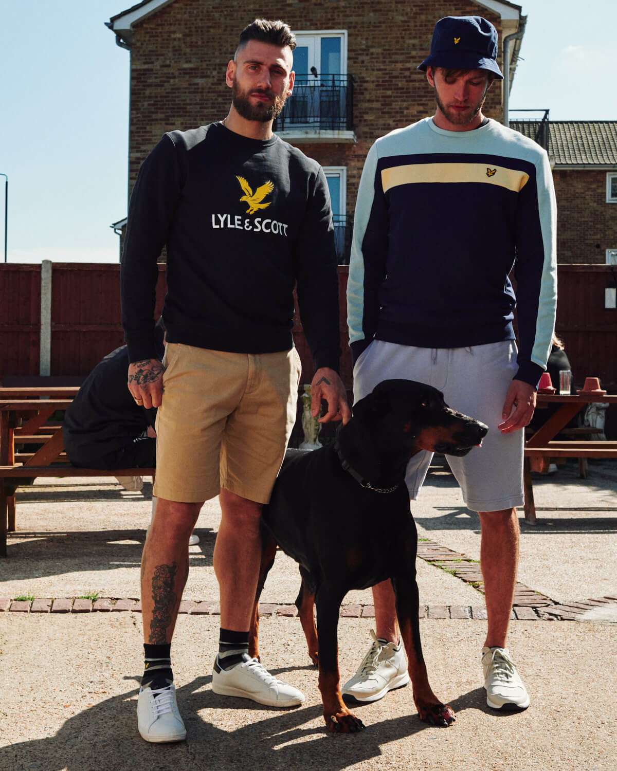 Two lads, with big dog by lifestyle photographer Tim Cole 